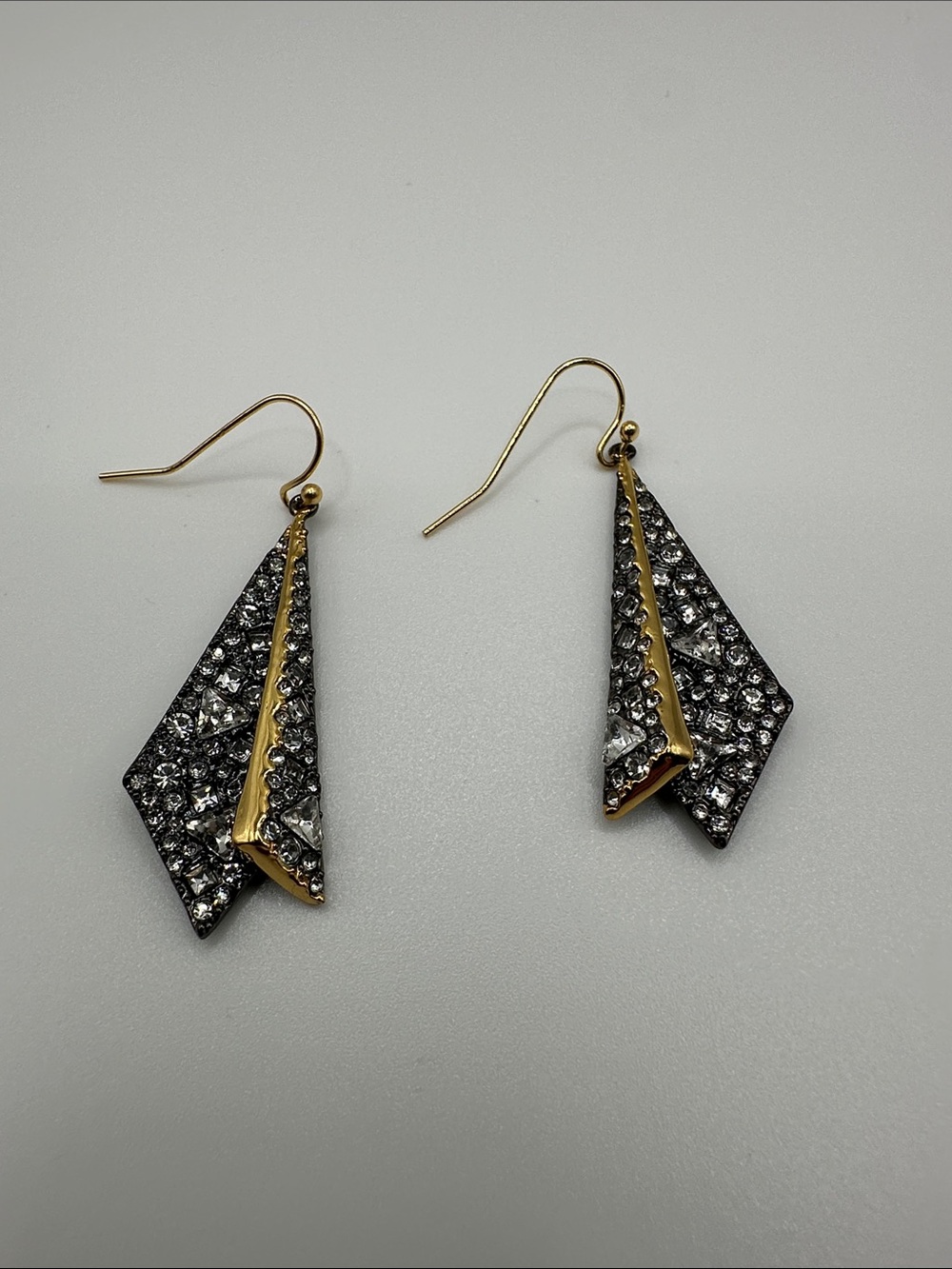 Gold & Black Crystal Drop Earrings - Women Jewelry